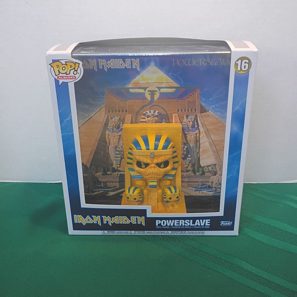 Funko Pop Albums Iron Maiden Powerslave 16 Vinyl Figure Pharaoh Eddie Cover Case